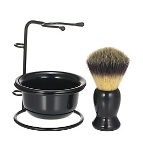 Shaving Brush Stand & Bowl Set Metal Shaving Brush Holder Soap Bowl Mug Plastic for Men Beard Removal Tools