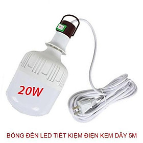 Mua Bóng Đèn led kèm đui xoáy 20w Kèm Dây Cắm dài 5 mét