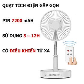 Mua Quạt Sạc Điện Gấp Gọn Có Điều Khiển Từ Xa