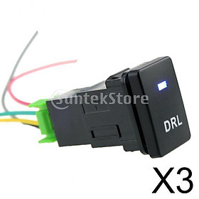 4-Pole Push Buttons Switch Blue LED for DRL light Pattern for Toyota Camry