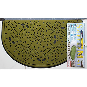 Mua Thảm Welcome 45x75CM CONDOR Cao su chống trượt tuyệt đối DOORMAT Hình bán nguyệt họa tiết hoa xanh lá
