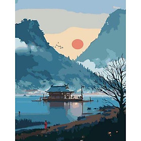 Mua Tranh tô màu theo số Tranh sơn dầu số hoá hình phong cảnh 10 size 40*50cm kèm khung