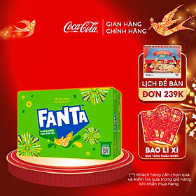 Thùng 24 Lon Nước Giải Khát Có Gas Fanta Soda Kem 320mlx24 Coca-Cola Official Store