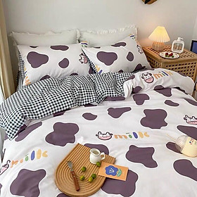 Bộ chăn ga gối Cotton poly kẻ Gosan Bedding chăn ga Hàn Quốc miễn phí bo chun drap ga giường