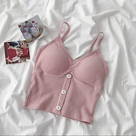 Áo bra đính cúc/ khuy. Áo hai dây có đệm ngực A2079