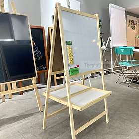 Bảng Vẽ Sáng Tạo Little Picasso - Khung Gỗ Tự Nhiên - KT 60x120cm - Bảng Tân Hà - Tặng Phụ Kiện