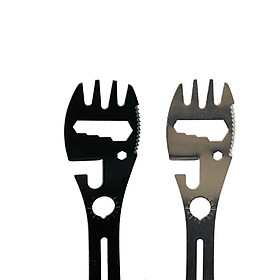 2PCS 5 trong 1 Thép không gỉ Cắm trại dao kéo Muột Chai Chai/Công cụ mở, combo Fork Spoon Combo