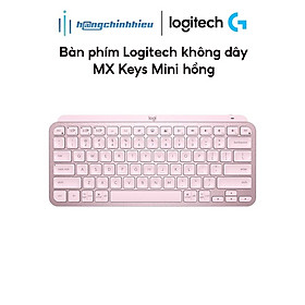 Bàn phím Logitech không dây MX Keys Mini hồng (USB-C/Bluetooth) Hàng chính hãng