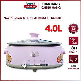 Nồi lẩu điện lòng rời 4 lít Ladomax HA-238 - Hàng chính hãng