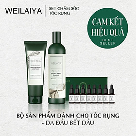 Combo Bộ Dầu Gội + Dầu Xả + Serum Mọc Tóc Weilaiya Chính Hãng - Gói Hộp Quà Sang Trọng