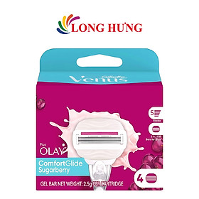Lưỡi dao thay thế Gillette Venus Comfortglide Olay Sugarberry (Set 4 cái) - Hàng chính hãng