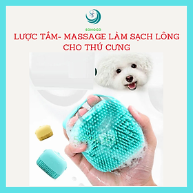 [VIDEO]- Lược tắm, massage cho thú cưng- Bàn chải tắm, tạo bọt làm sạch lông cho chó mèo-CHỌN MÀU