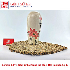 Mua Lọ hoa dáng bom men cát vẽ sen cầm Gốm Sứ G&T