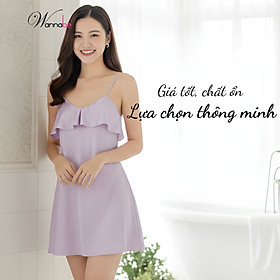 Đầm ngủ WANNABE DNS05 váy ngủ 2 dây phối bèo ngực che vòng 1 kín đáo nhưng vẫn nữ tính mang lại vẻ xinh tươi cho bạn gái