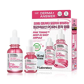 Bộ Tinh chất vi kim dưỡng sáng hồng da CNP Derma Answer Pink Toning Deep-in Shot Ampoule 30ml + 15ml
