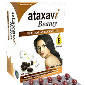 Viên uống đẹp da chống lão hóa Ataxavi Beauty Medibro Hộp 60 viên - Natural Astaxanthin