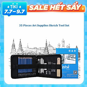 Bộ Bút Chì Vẽ Chuyên Nghiệp H&B Có Túi Đựng (35 Cái)