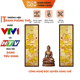 Đèn hào quang phật in tranh trúc chỉ đối decornow, trang trí ban thờ cho tượng phật, hào quang trúc chỉ dcn-29