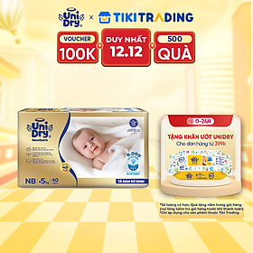 [Mẫu mới] Tã dán Unidry G3X Supreme sơ sinh Newborn mới - 40 miếng