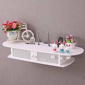 Kệ tivi trang trí tường màu trắng thanh lịch (100x12x25cm) TẶNG lá trắng trang trí tường