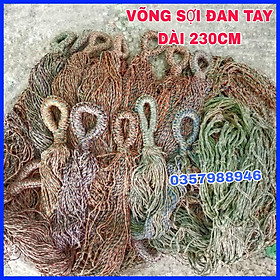 Võng lưới đan tay thủ công dây dù bó đầu chắc chắn, võng lưới treo du lịch dã ngoại