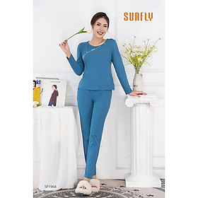 SP1968 ĐỒ BỘ MẶC NHÀ COTTON ÁO DÀI QUẦN DÀI