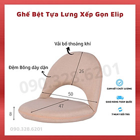 Ghế lười thư giãn Elip, ghế bệt tựa lưng xếp gọn, ghế bệt kiểu Nhật