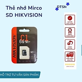 Thẻ nhớ HIKVISION Mirco SD 32GB - 92MB/s Class 10 chuyên ghi hình cho camera IP, điện thoại, máy ảnh, máy tính bảng,... - hàng chính hãng