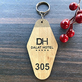Mua Móc khóa số phòng khách sạn  nhà nghỉ homestay bằng gỗ cắt laser decor