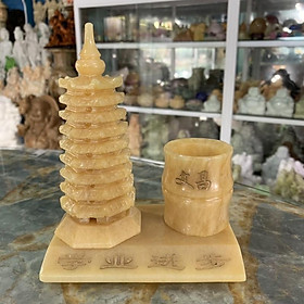 Mua Tháp Văn Xương Kèm Ống Bút Đá Ngọc Hoàng Long - cao 15cm