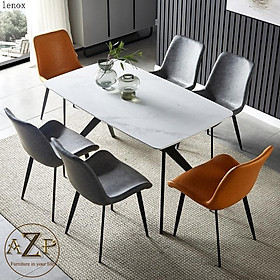 Bàn ghế ăn phong cách đương đại châu âu - xu hướng hiện nay cho không gian hiện đại - chân thép mặt đá - hàng nhập khẩu azp