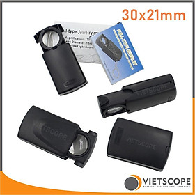 Kính lúp trượt mini có đèn LED bỏ túi phóng đại 30 lần thân nhựa AC30