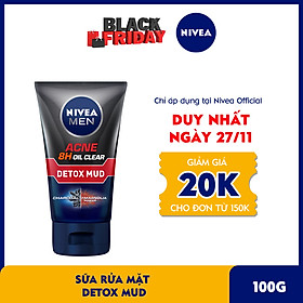 Sữa Rửa Mặt NIVEA MEN Detox Mud Bùn Khoáng Giúp Giảm Mụn & Hư Tổn Da (100G) - 83940