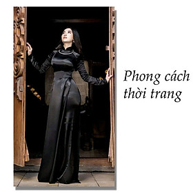Vải Lụa Tơ Tằm satin màu đen may áo dài, dệt thủ công, khổ rộng 90cm, mềm mượt & thoáng mát