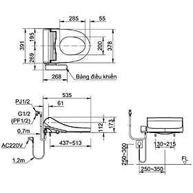 Mua Nắp bồn cầu tự rửa điện tử thông minh xịt rửa  vệ sinh phụ nữ INAX CW-H18 (Hàng chính hãng)