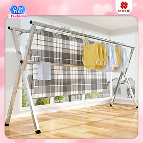 Mua Giàn phơi quần áo Inox cao cấp kéo dài thông minh VANDO cho chung cư trong nhà  ngoài trời  kèm bánh xe linh hoạt  giá kệ treo đồ