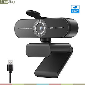 EMEET C60E – Webcam Ultra HD 4K, PDAF Lấy Nét Siêu Nhanh, Mic Khử Ồn Dành Cho Học Online, Livestream Chuyên Nghiệp - Hàng chính hãng