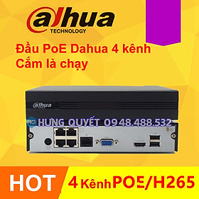 Đầu ghi hình IP 4 kênh PoE Dahua NVR2104 Đầu POE Dahua Hàng nội địa đã up Tiếng Việt P2P Quốc tế - hàng chính hãng