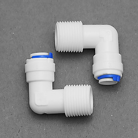 Bộ 2 co, cút nối nhanh ren 13 ra dây 10 hoặc dây 6mm – linh kiện máy lọc nước, phun sương, lắp dàn tưới cây, bể thủy sinh, cá cảnh, bán cạn (Hàng chính hãng)