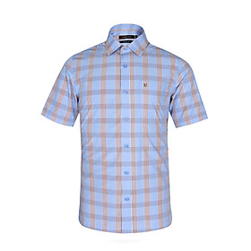 Áo sơ mi nam KHATOCO ngắn tay kẻ caro A1MN438T2-CNCR060-2408-N