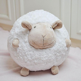 Dễ Thương Tròn Bóng Cừu Búp Bê Sang Trọng - trắng, trắng