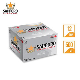 Thùng Bia Sapporo Premium - 12 lon 500ml