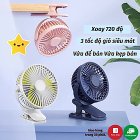 Mua Quạt Kẹp Bàn Tiện Dụng Cực Mát Ít Tiếng Ồn 3 Chế Độ