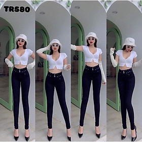Quần Jeans nữ, quần bò nữ đính hạt lưng siêu xinh