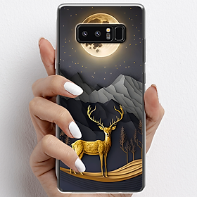 Ốp lưng cho Samsung Galaxy Note 8 nhựa TPU mẫu Nai vàng và mặt trăng