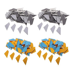 200x Sew-on Mirror Rhinestone Flat Back Mirror Beads w/ Hole for Bags Decor