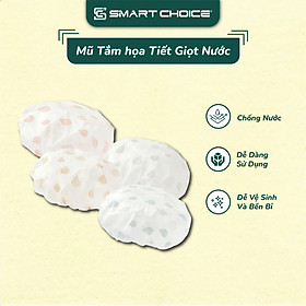 Mũ Tắm Hoạ Tiết Giọt Nước SMARTCHOICE 4 Màu Cao Cấp Tiện Dụng Cho Nhà Tắm