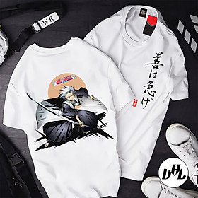 Áo thun trắng Anime, Manga Bleach bạc, Unisex Nam Nữ có Size áo từ 25-95kg