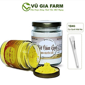 Combo Tinh Bột Nghệ + Bột Cám Gạo - Nguyên Chất Vũ Gia (100g/hũ) + Tặng Cọ Quét