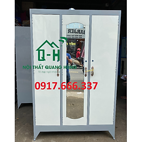 Mua TỦ SẮT ĐỰNG QUẦN ÁO NGANG 1M2  CAO 1M8 - 3 CÁNH SƠN DẦU NHIỀU MÀU